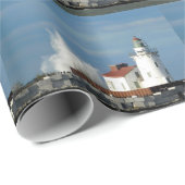 Leuchtturm mit Wellen-Packpapier Geschenkpapier (Rolleneckpunkt)