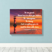 Leuchtturm mit Zitat Leinwanddruck (Insitu (Holzboden))