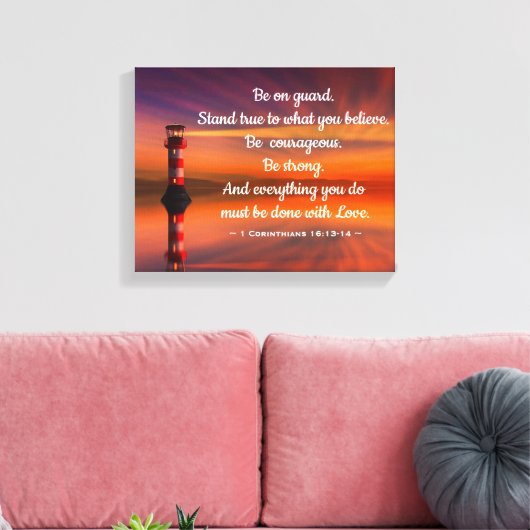 Leuchtturm mit Zitat Leinwanddruck (Insitu (Wohnzimmer))