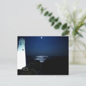 Leuchtturm-Mondlicht - "Lass mir, dein Licht zu se Postkarte (Stehend Vorderseite)