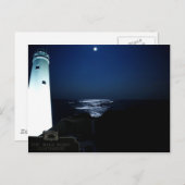 Leuchtturm-Mondlicht - "Lass mir, dein Licht zu se Postkarte (Vorne/Hinten)