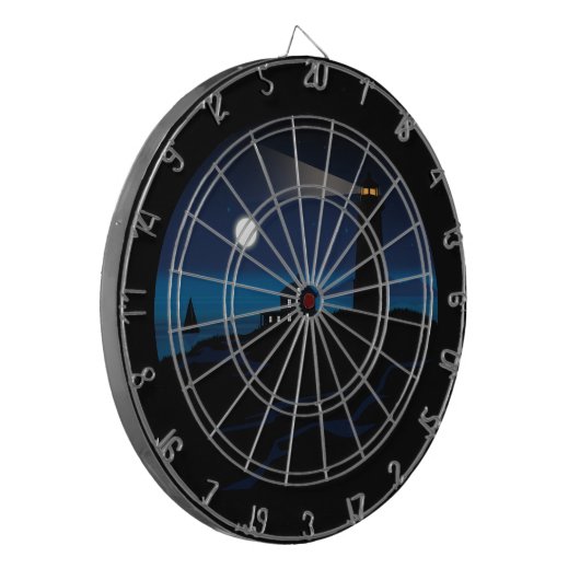 Leuchtturm - Nacht Dartscheibe (Vorderseite Links)