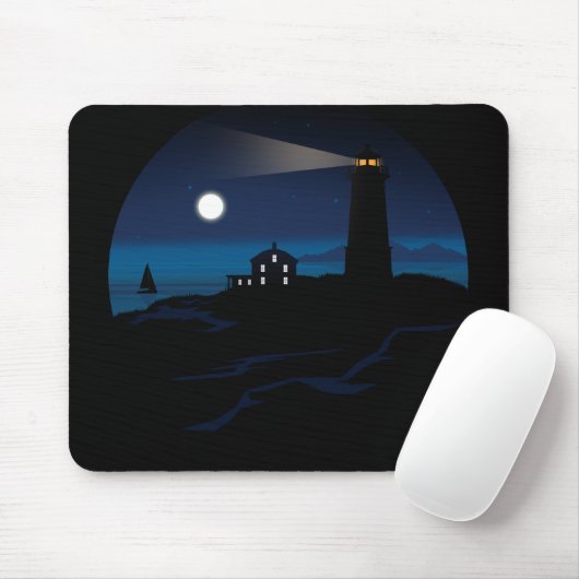 Leuchtturm - Nacht Mousepad (Mit Mouse)