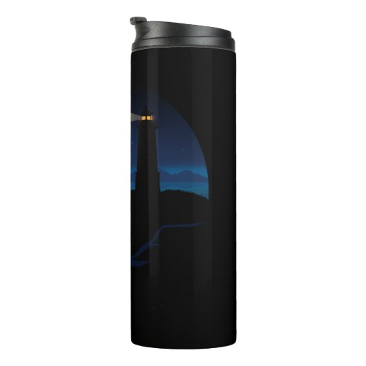 Leuchtturm - Nacht Thermosbecher (Nach rechts gedreht)