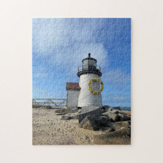 Leuchtturm Nantucket mit Frühjahrskreath Puzzle