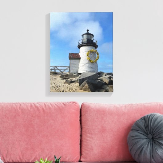 Leuchtturm Nantucket mit Kranz Leinwanddruck (Insitu (Wohnzimmer))