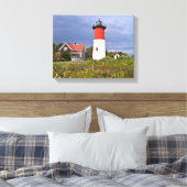 Leuchtturm Nauset, Cape Cod Mass Canvas Print Leinwanddruck (Insitu (Schlafzimmer))