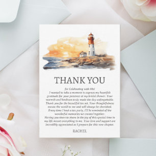 Leuchtturm Nautical Beach Thema Brautdusche Dankeskarte