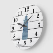 Leuchtturm Nautical Blue Shiplap Rustikale Dekorat Große Wanduhr (Winkel)