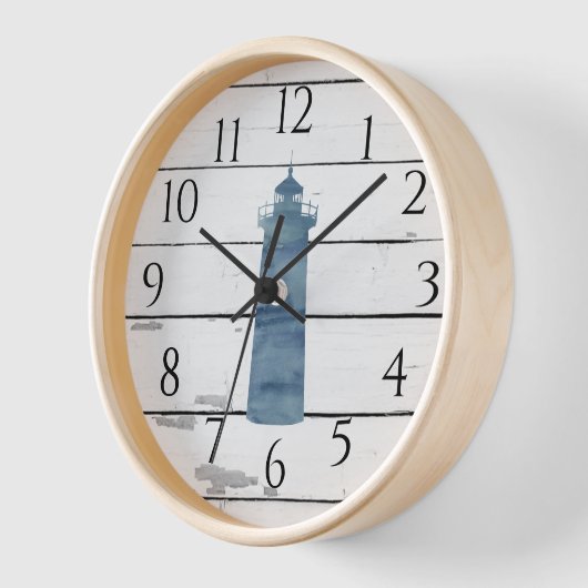 Leuchtturm Nautical Blue Shiplap Rustikale Dekorat Uhr (Winkel)