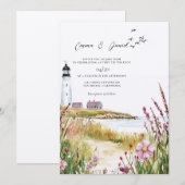 Leuchtturm Nautical Hochzeit Einladung (Vorne/Hinten)