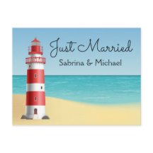 Leuchtturm Nautical Just Married Beach Hochzeit