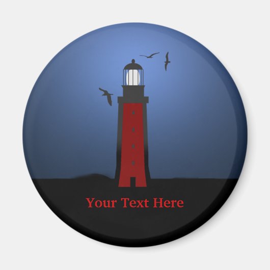 Leuchtturm Nautical Round Magnet (Vorne)