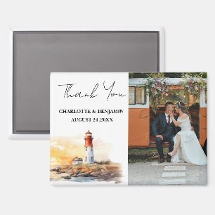 Leuchtturm Nautical Thema Hochzeit Danke schön Magnet
