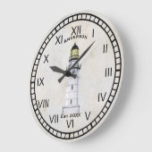 Leuchtturm Nautical Wall Clock Gray Grunge Große Wanduhr (Winkel)