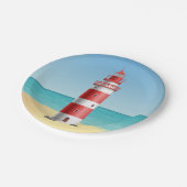 Leuchtturm Nautical Wedding Beach Summer Ocean Pappteller (Schrägansicht)