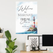 Leuchtturm Nautical Welcome Sign Poster (Heimbüro)