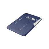 Leuchtturm Navy Blue Badematte (Schrägansicht)