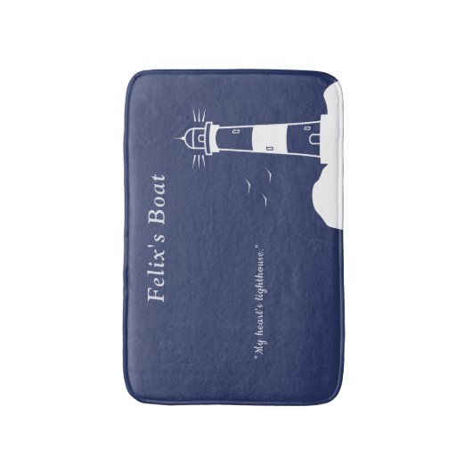 Leuchtturm Navy Blue Badematte (Vorderseite Vertikal)