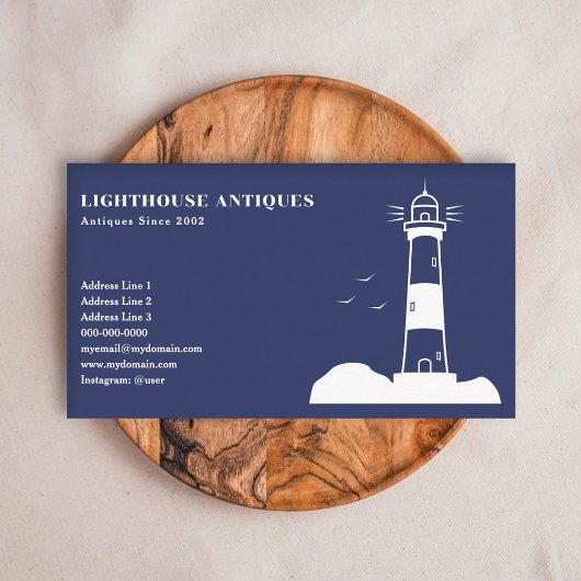 Leuchtturm - Navy Blue Business Card Visitenkarte