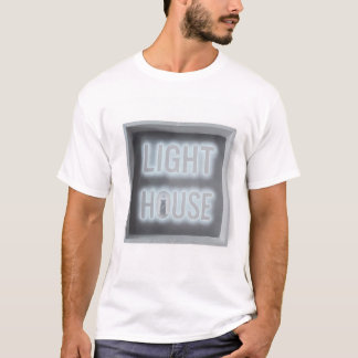 Leuchtturm Neon-Schild | Minimale Leuchtturm-Typog T-Shirt