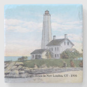 Leuchtturm New London CT Steinuntersetzer (Vorderseite)
