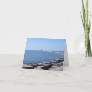 Leuchtturm North Pierhead, Ludington, MI Notecard Dankeskarte