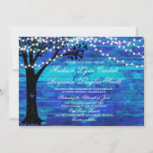 Leuchtturm Oak Tree Blue Wedding Einladungen (Vorderseite)