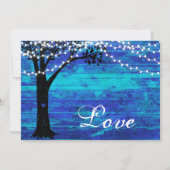 Leuchtturm Oak Tree Blue Wedding Einladungen (Rückseite)