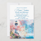 Leuchtturm Ocean Nautical 100. Geburtstag Einladung (Vorderseite)