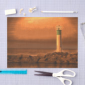 Leuchtturm Orange Sunset am See Seidenpapier (Handwerk)
