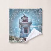 Leuchtturm Ozean Blue Nautical Rustic Coasta Badhandtuch Set (Waschlappen)