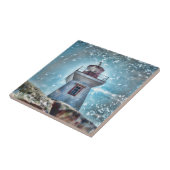 Leuchtturm Ozean Blue Nautical Rustic Coasta Fliese (Seite)