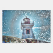 Leuchtturm Ozean Blue Nautical Rustic Coasta Geschenkpapier Set (Vorderseite 3)