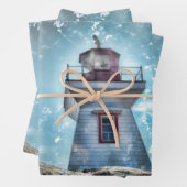 Leuchtturm Ozean Blue Nautical Rustic Coasta Geschenkpapier Set (Beispiel)