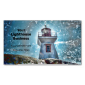 Leuchtturm Ozean Blue Nautical Rustic Coastal Magnetische Visitenkarte (Vorderseite)