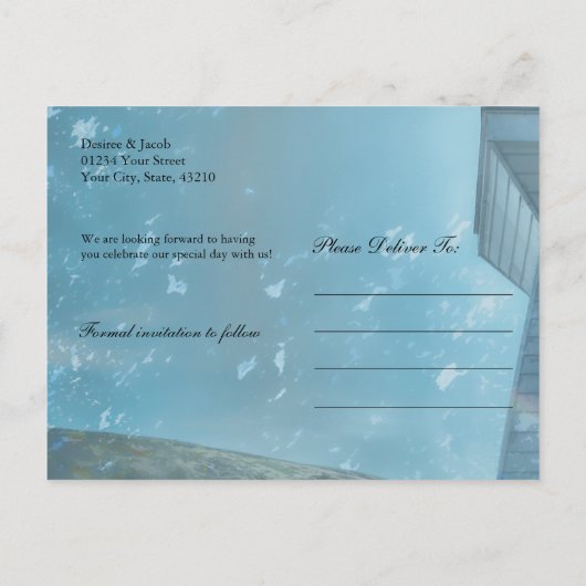 Leuchtturm Ozean Blue Nautical Rustic Coastal Postkarte (Rückseite)