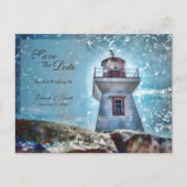 Leuchtturm Ozean Blue Nautical Rustic Coastal Postkarte (Vorderseite)