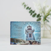 Leuchtturm Ozean Blue Nautical Rustic Coastal Postkarte (Stehend Vorderseite)