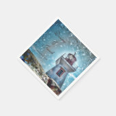 Leuchtturm Ozean Blue Nautical Rustic Coastal Serviette (Ecke)