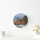 Leuchtturm Ozean Christliche Kreation Runde Wanduhr (Zuhause)