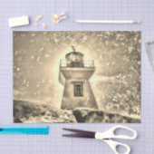 Leuchtturm Ozean Nautical Sepia Rustic Coasta Seidenpapier (Handwerk)