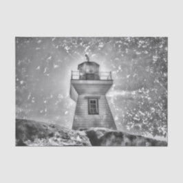 Leuchtturm Ozean Schwarz-Weiß-Küste Seidenpapier