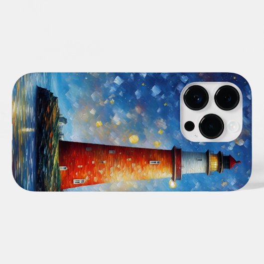 Leuchtturm Ozean Sonnenuntergang Malerei Case-Mate iPhone Hülle (Rückseite (Horizontal))