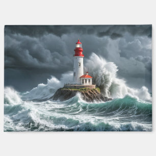 Leuchtturm Ozean Sturm Majestic Powerful Wave Magnet
