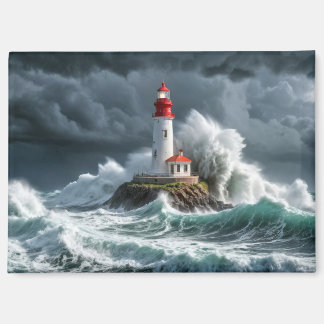 Leuchtturm Ozean Sturm Majestic Powerful Wave Magnet