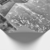 Leuchtturm Ozeanküste Schwarz-Weiß Küste Geschenkpapier (Ecke)