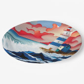 Leuchtturm Pappteller (Schrägansicht)