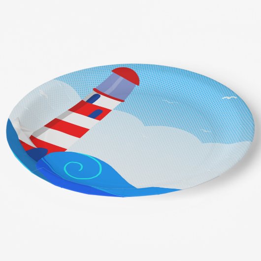 Leuchtturm-Pappteller Pappteller (Schrägansicht)