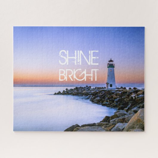 Leuchtturm Pastel Sunset Rocky Beach Puzzle (Horizontal)